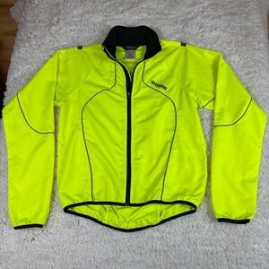 Pearl Izumi Men’s Medium Hi Vis Cycling Jacket Neon Yellow Reflective Full Zip